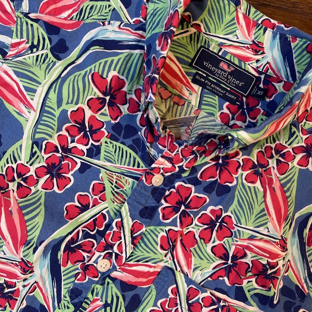 Vineyard Vines Slim Fit Murray Shirt Short Sleeve‎ Tropical Floral Men’s XS